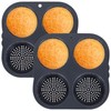 Abizarch 2Pcs Silicone Hamburger Bun Mold with 4 Cavities,Non-stick Hamburger