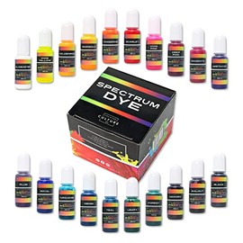 Counter Culture DIY High Concentration Spectrum Water Based Dye Resin Pigment, 20 Bottles 0.35 fl oz each, Alcohol Free Odorless Non Toxic