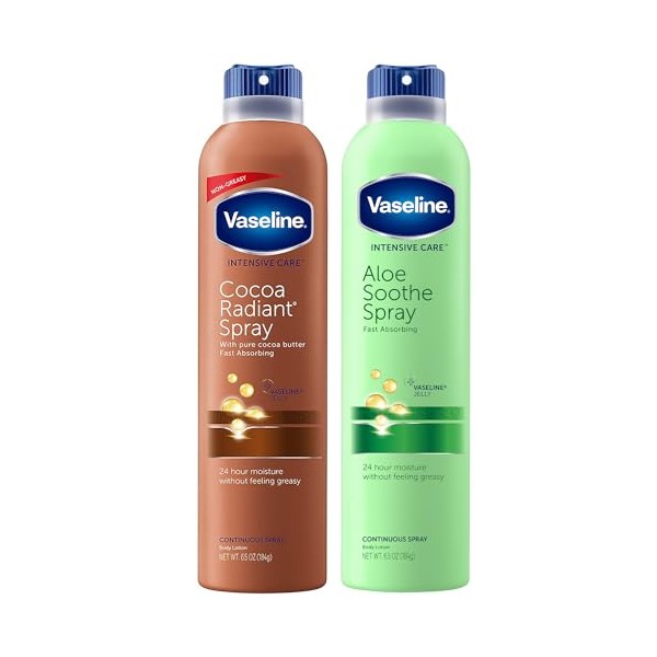 Vaseline Cocoa Radiant Spray + Aloe Soothe Spray Variety 2-Pack