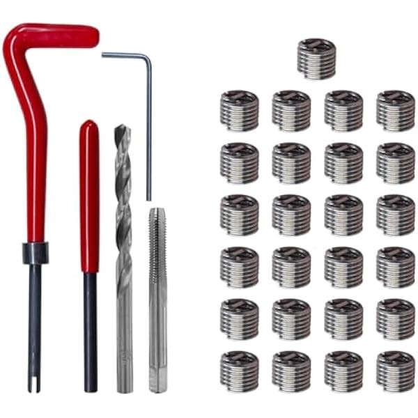 30PCS M6 x 1.0mm Thread Repair Insert Kit, Metric Helicoil