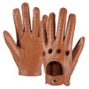 MGGMOKAY Men's Leather Car Gloves Touchscreen Leather Gloves Unlined, Camel