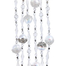 6 Feet ICY Clear Iridescent Silver Christmas Tree Garland String