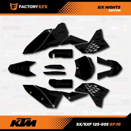Factory EFX Blackout Six Nights Racing Graphics Kit fits KTM 07-10 SX Sxf 125 250 300 450