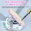 Kit Esmalte Uñas Gel Blanco,gel Crear Letras, Ondas Y Flores