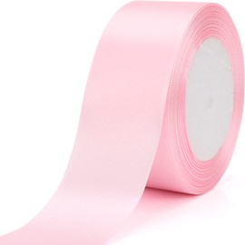 Nsilu Nsilu 25 Yards 1-1/2 inches Wide Satin Ribbon Suitable for Wedding, Party and Gift Box Packaging Ribbon (Pale Pink, 1-1/2")