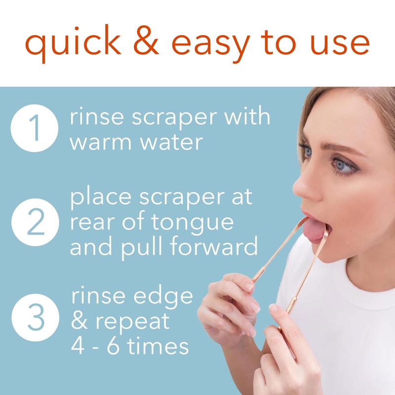Bäst Tongue Scraper • 100% Copper (2 Pack) Premium Tongue