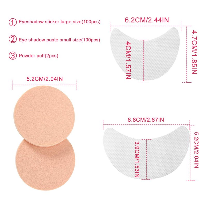 Pack of 200 eyeshadow shields, eye shadow gel pad patches,