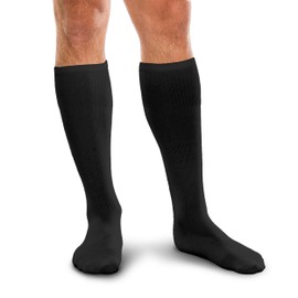 Core-Spun 10-15mmHg Medical Light Graduated Knee High Compression Socks (Black, Small Regular)