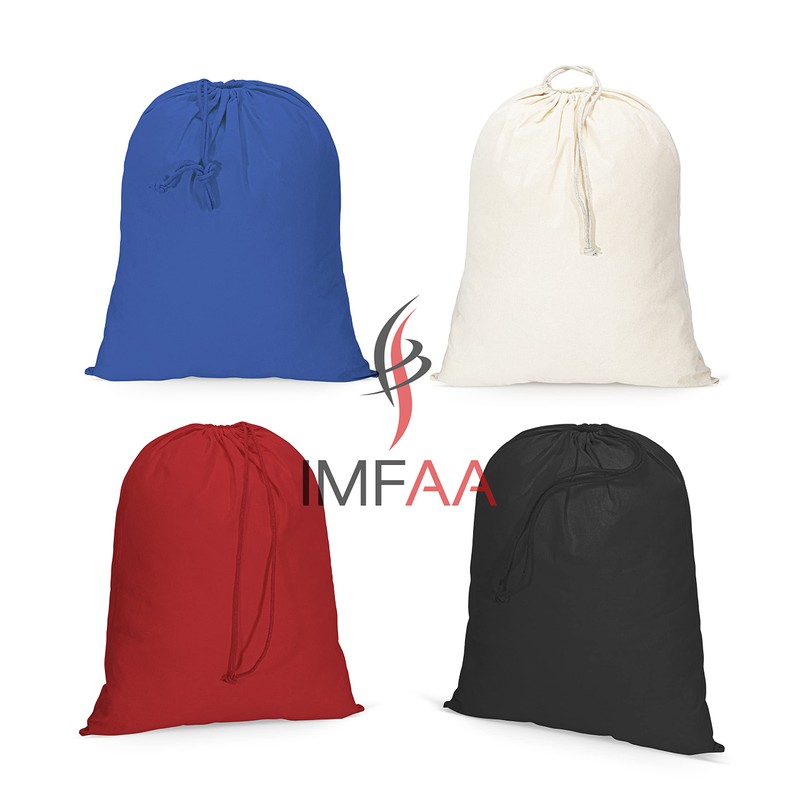 IMFAA Plain Drawstring/Sack/Stocking/Storage/Laundry/Muslin 100% Cotton Shopping Bags in 6 Sizes