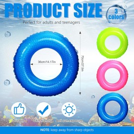 Adult Swimming Ring, Air Mattress, Swimming Hoop, Inflatable Belt, Fluorescence, Inflatable Swimming Rings, Bathing Swimming Ring, Funny Pool Float Toy, Swimming (Green)