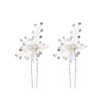LUYING Gold Hair Pin, Three Leaf Hair Pin, For Weddings,