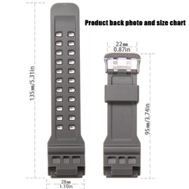 Natural Resin Replacement Watch Strap Compatible with Casio GWG-100 GG-1000 GSG-100 Mudmaster Rubber Sports Waterproof Watch band