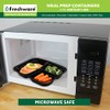 Freshware Contenedor de alimentos de 3 compartimientos - paquete de