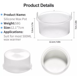 Bopika Silicone Wax Pot 2PCS Wax Melting Inner Pot Replacement Nonstick Silic...
