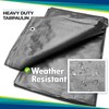 2m x 2m Grey Tarpaulin Cover - 200gsm Thick -