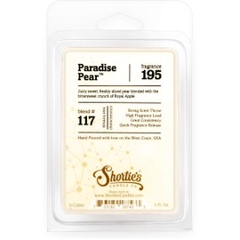 Shortie's Candle Company Paradise Pear Wax Melts - Formula 117-1 Highly Scented 3 Oz. Bar - Made with Natural Oils - Fruit & Berry Air Freshener Cubes Collection