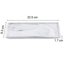 Ceramic trays for cosmetics, jewelry, suitable for organizing dressing tables and bathrooms, trays for toiletries etc (Grey-large)