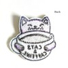 Funny Coffee Cat Patch, Cats & Caffeine Embroidered Iron On/Sew