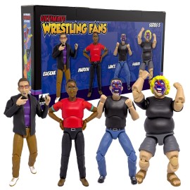 Figures Toy Company Ultimate Wrestling Crowd Fan Figures Four-Pack for WWE & AEW Figures [Series 5]