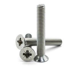 Hippo Hardware M5 (5mm X 60mm) Pozi Countersunk Machine Screws Pozidrive CSK Bolts A2 Stainless Steel (Pack of 10)