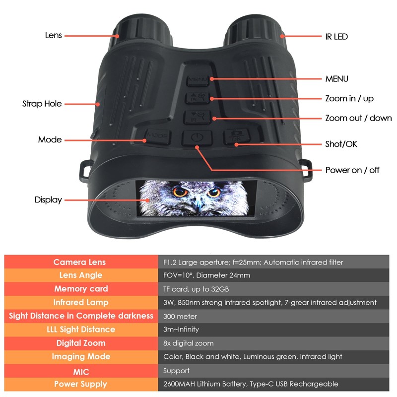 Night Vision Goggles, 4K Night Vision Binoculars for Adults, Kethvoz