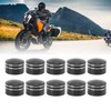 10PCS Motorcycle Head Bolt Cover CNC Aluminum Black Round Grooved