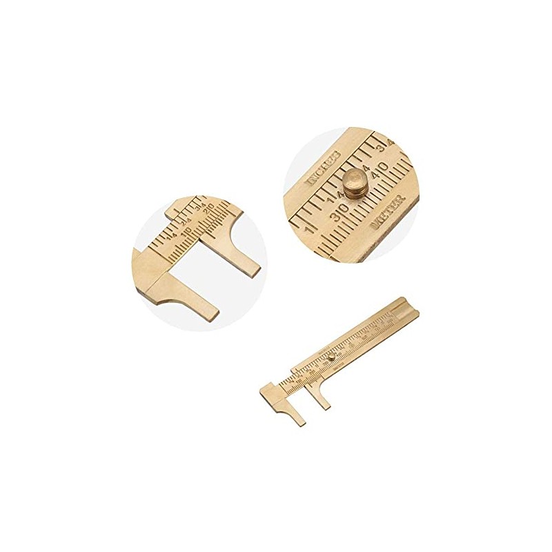 Vernier Caliper 1pc Mini Retro Brass Sliding Gauge Sliding Ruler