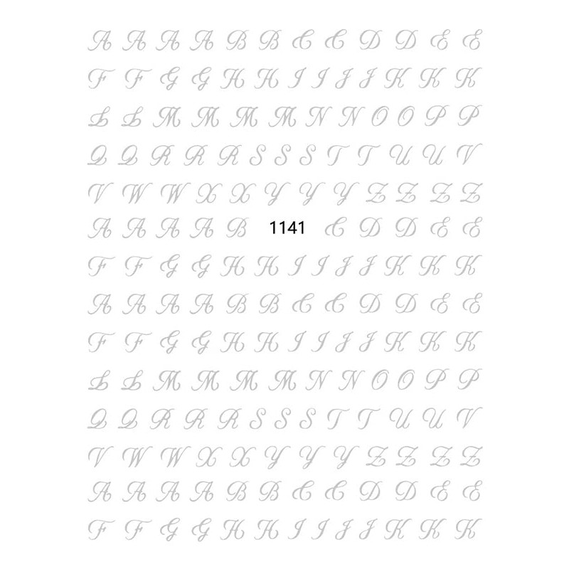 LANODO 7 Pieces Nail Stickers Alphabet 3D English (7 Colors)