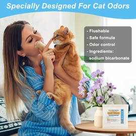 Cat Litter Deodorizer, Baking Soda Deodorant Granules, Litter Box Odor Eliminator, Eliminate Smells Fragrance Free Formula, Odor Control Remover for Small Animal to Keep Home Fresh (Pack of 2)