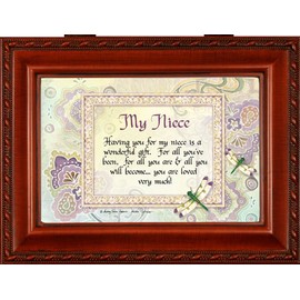 Cottage Garden My Niece Wonderful Gift Loved Woodgrain Rope Trim Jewelry Music Box Plays You are My Sunshine