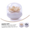 Zerodeko 2pcs Creative Lotus Shape Toothpick Holder and Cotton Swab