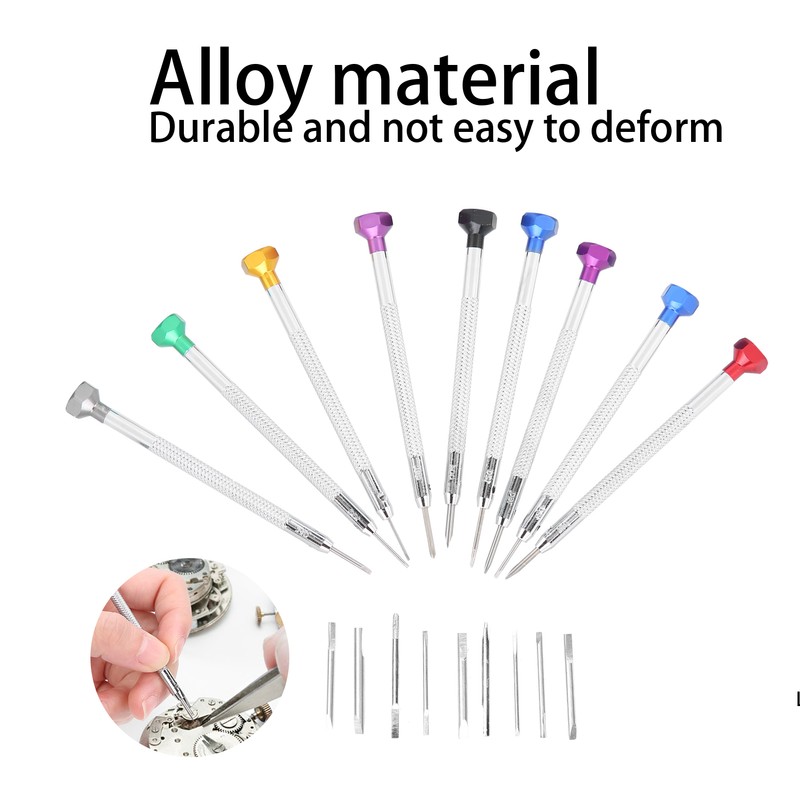 9pcs Screwdriver Set Flathead CrossHead Screwdrivers Kit with Rotating Base
