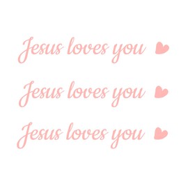 Car Mirror Accessories Car Stickers and Decals Girl Car Accessories Car Decals for Women Car Must Haves Women Car Window Stickers Jesus Loves You Pink Heart