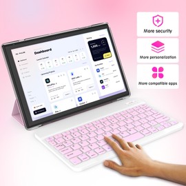 Tablet with Keyboard Android 15 Tablets 2 in 1 Tablet 18GB+128GB Supports 2TB Expansion 10 inch Tablets Include Case Mouse Stylus 6000mAh Battery 2MP+8MP Dual Camera 5G-WiFi-6 Bluetooth 10.1" Tableta