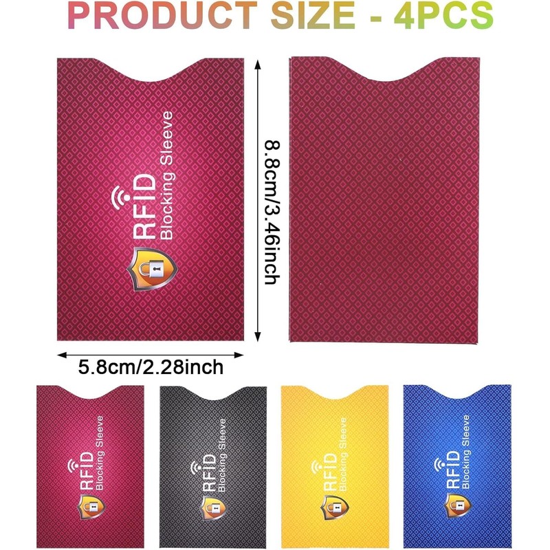 RFID Blocking Sleeves, 4 Pcs RFID Card Holder Blocking Sleeves
