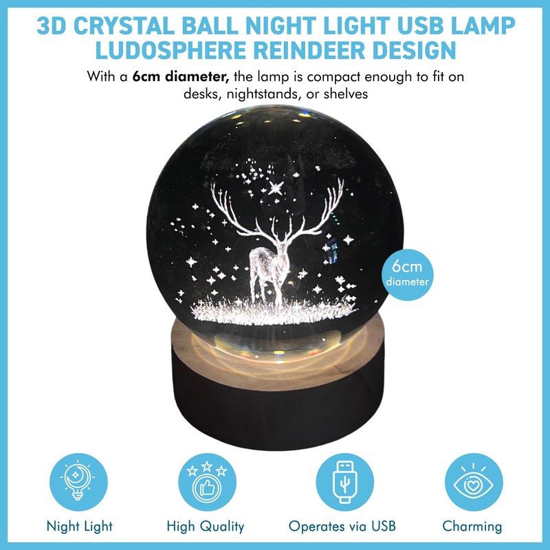 Thorness 3D Crystal Ball Night Light USB Lamp – Ludosphere