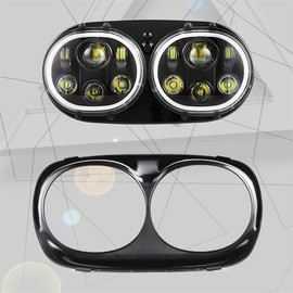 UTVIUNCT Road Glide 5-3/4" Dual 5.75 inch Motorcycle Headlamp Projector For Touring Road Glide 1998-2013, Black