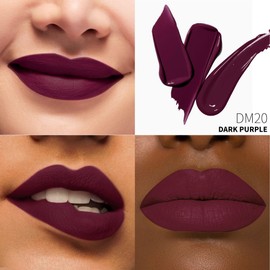 Depuplum Depuplum Dark Purple Lipstick Matte for Women, Color Stay Long Lasting Lipstick Smudgeproof Liquid Lipsticks, Cruelty Free Lip Color, DM20 Dark Purple