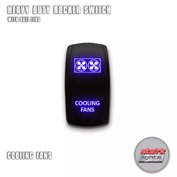 Stark BLUE Laser Etched LED Rocker Switch Dual Light 20A