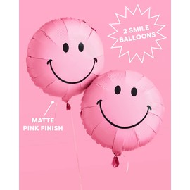 xo, Fetti Pink Smile Balloons - 2 pc | Birthday Party Decorations, Bachelorette Baby Shower, Fun Photo Booth