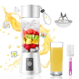 Portable Blender for Shakes and Smoothies - Newly Upgraded 13 Oz Mini Blender with 6 Blades, USB & Type-C Rechargeable, Suitable for Making Fresh Juice, Convenient for Travel and Sports