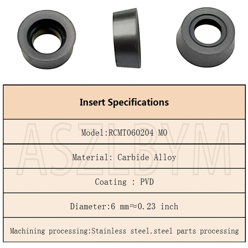 ASZLBYM 11PCS RCMT060204 MO R3 Round Carbide Inserts Milling Cutter