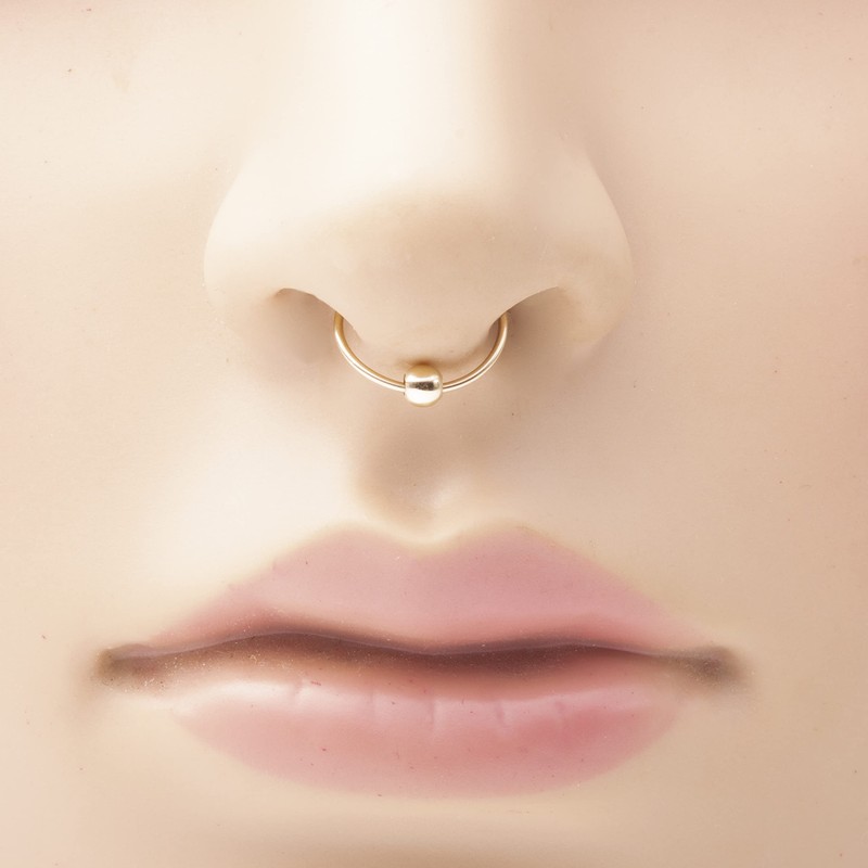 Gold Faux Septum Jewellery 3 mm Pearl Septum Fake Jewellery