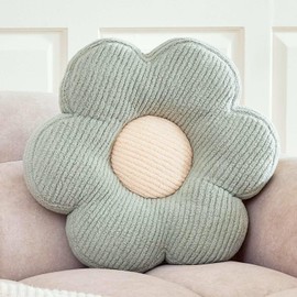 Kcvvcr Flower Pillow, Flower Shaped Pillow Cute Flower Decorative Pillows for Bed, Soft Flower Pillow Daisy Pillow Home Decor Floor Seating Cushion (Sage Green, 14.9 Inches)
