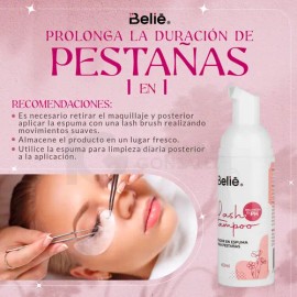 Kit Lash Shampoo Espuma Y Brocha Para Extensiones Pestañas Belié®