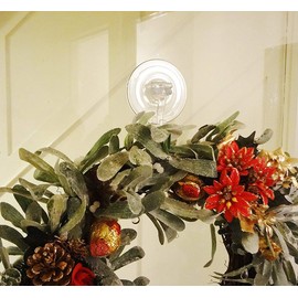 3omething New Christmas Wreath Holders Holiday Hangers – Glass Window Door Hooks Supplies Decorations Suction Cups 6PCS