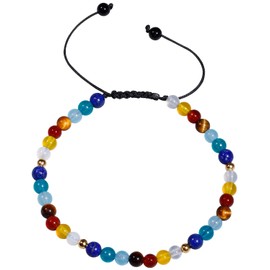 Jewboo 7 Chakra Bracelet for Women Crystals and Healing Stones Balance Yoga Meditation Worry Stone Real Stone Lucky Rope Strand Bracelets Adjustable (6"-7")
