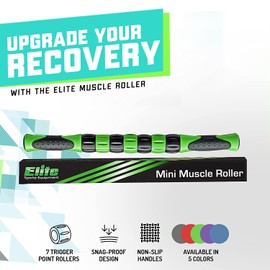 Elite Massage Roller Stick Targets Sore, Tight Leg Muscles to Prevent Cramps and Release Tension. It's Sturdy, Lightweight, Smooth Rolling and Thankfully This Lifesaver has Comfortable Handles.Green