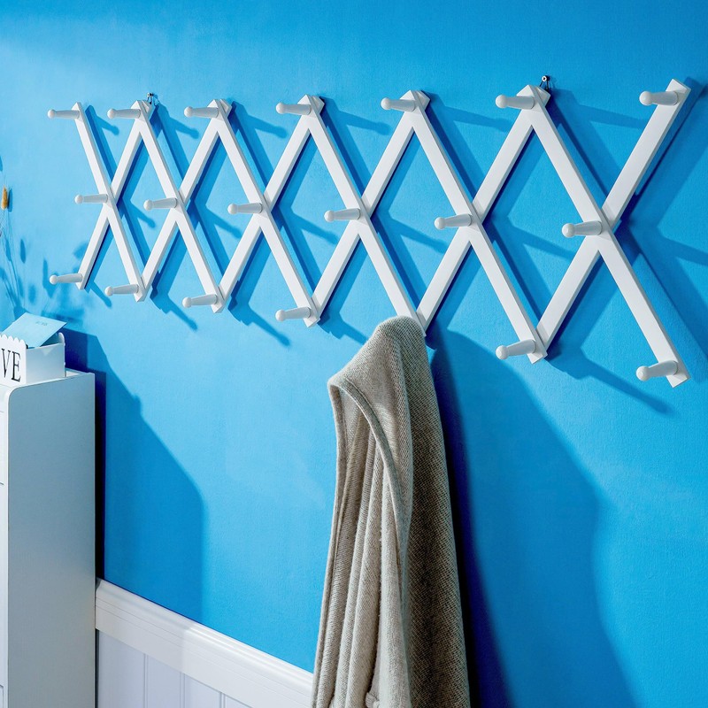 SKOLOO Hat Rack for Wall with 20 Hooks, Solid Wooden,