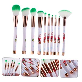 WOONEKY Christmas Makeup Brush Collection Set Green Aluminum Tube Synthetic Fiber for Girls Safe Comfortable